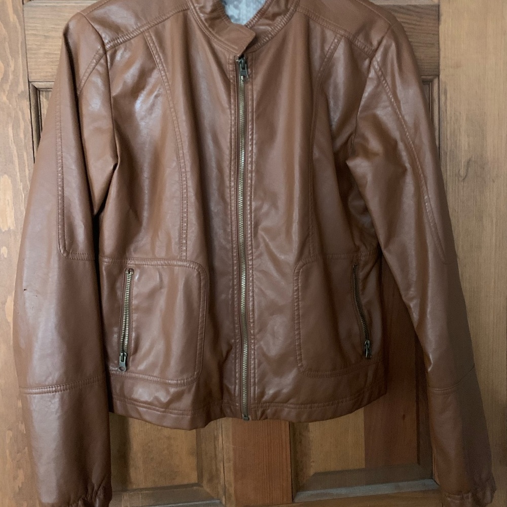 George tan fake leather jacket. Size medium. Great condition.